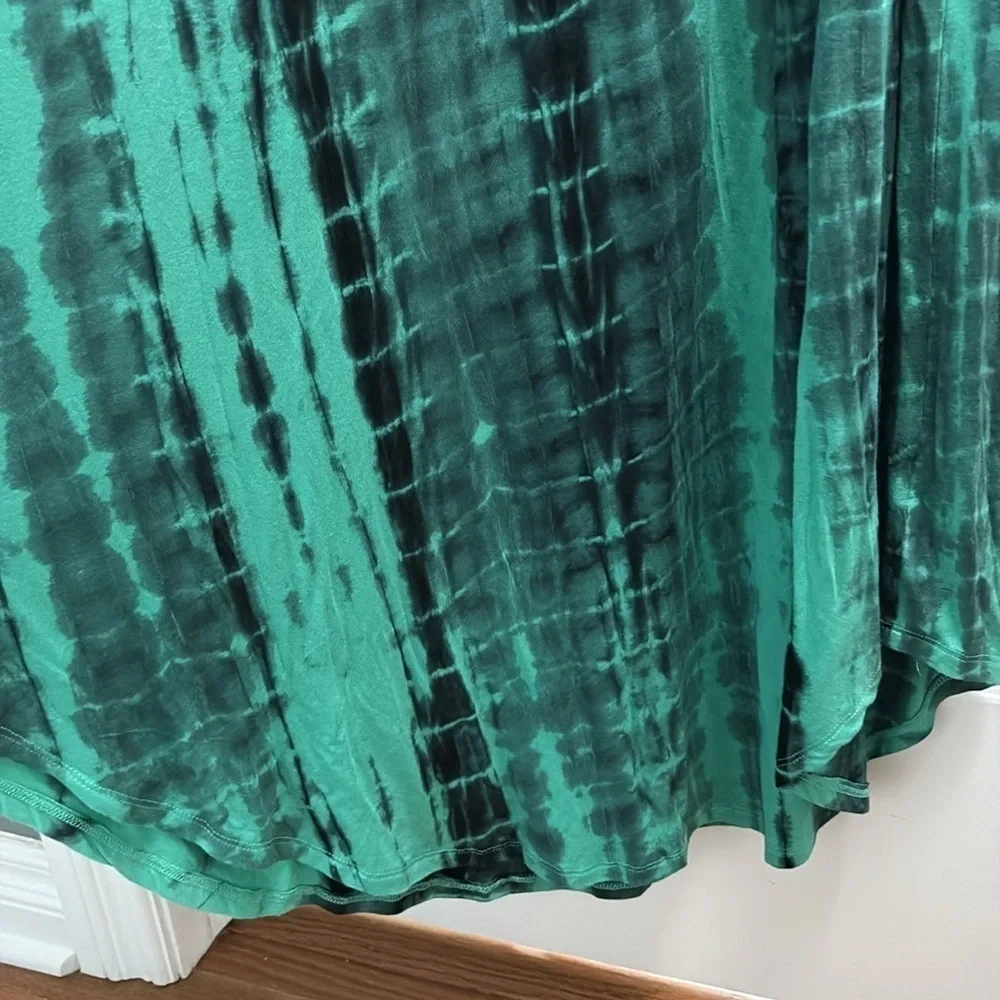 Club Z Collection Turquoise Tie Dye Crochet Maxi Swim Cover Up Dress NWT L